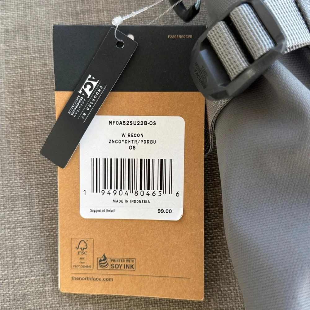 The North Face Gray Backpack with Light Blue Trim - Picture 2 of 4